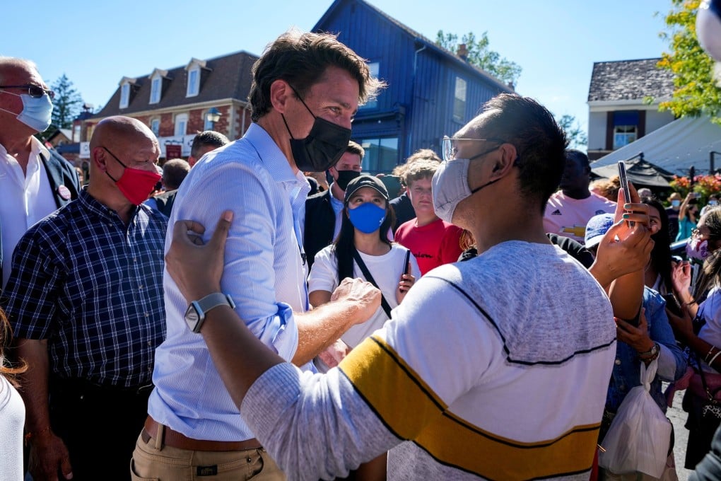 Canada’s Liberal Prime Minister Justin Trudeau greets supporters during an election campaign stop in Markham, Ontario, on September 18. The electorate of Markham-Unionville has the highest proportion of Hong Kong-born people in Canada. Photo: Reuters