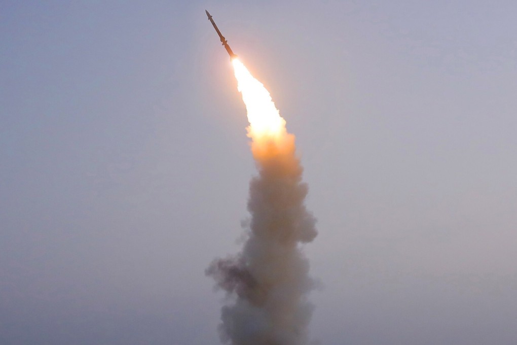 North Korea test-fired a newly developed anti-aircraft missile on Thursday. Photo: EPA-EFE/KCNA