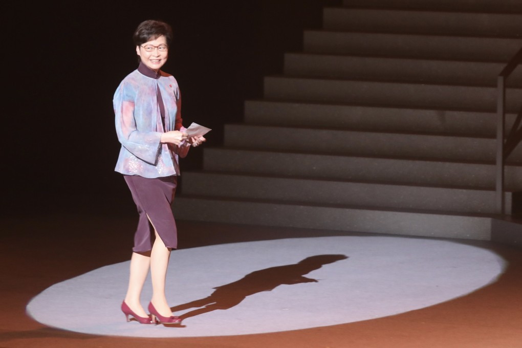 Carrie Lam attends the National Day variety show at the Hong Kong Coliseum in Hung Hom. Photo: Xiaomei Chen