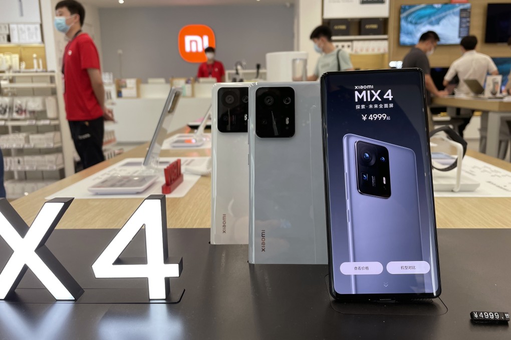 Xiaomi Corp’s MIX 4 5G smartphones are displayed at the company’s store in downtown Beijing on September 8, 2021. The company has denied allegations that users of its smartphones are being censored. Photo: Simon Song