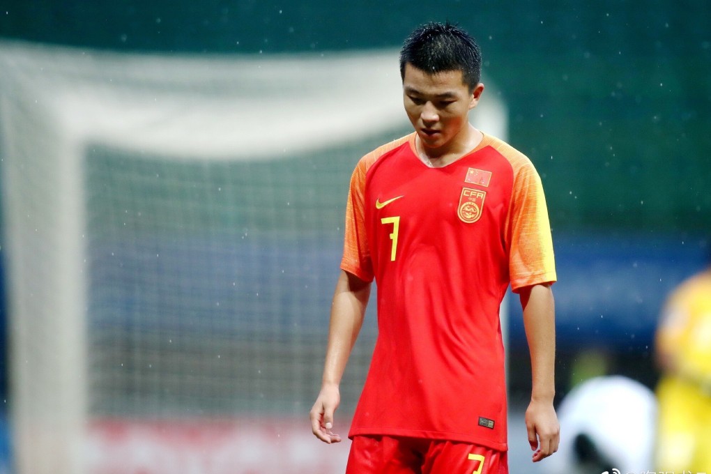 China under-19 footballer Tao Qianlong in action for the national side. The player has been selected for the under-22 side after his ban for breaking a Covid-19 curfew expired. Photo: Weibo/Tao Qianlong