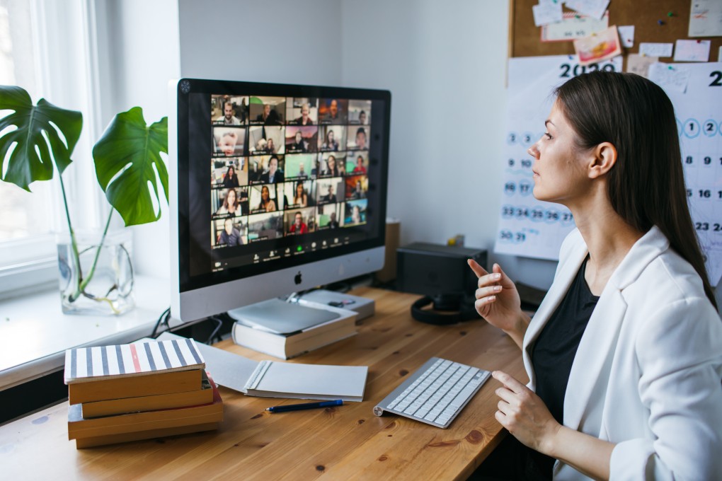 A woman on a Zoom call. Photo: Shutterstock.