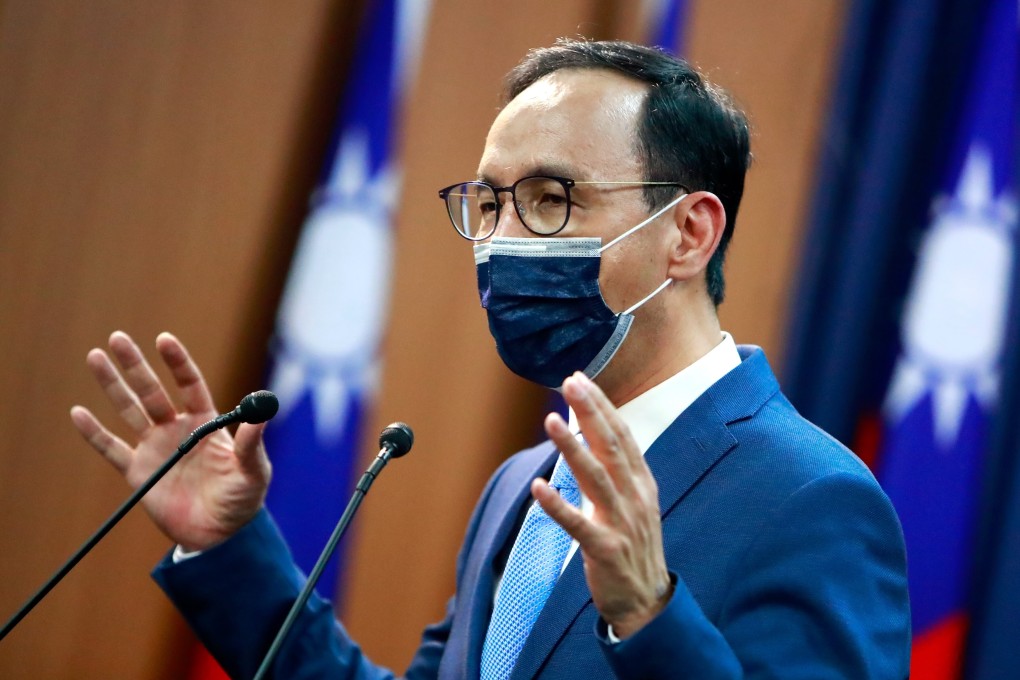 Eric Chu Li-luan speaks to the media after winning the chairmanship election of Taiwan’s main opposition Kuomintang party on September 25. Photo: ZUMA Press Wire via dpa