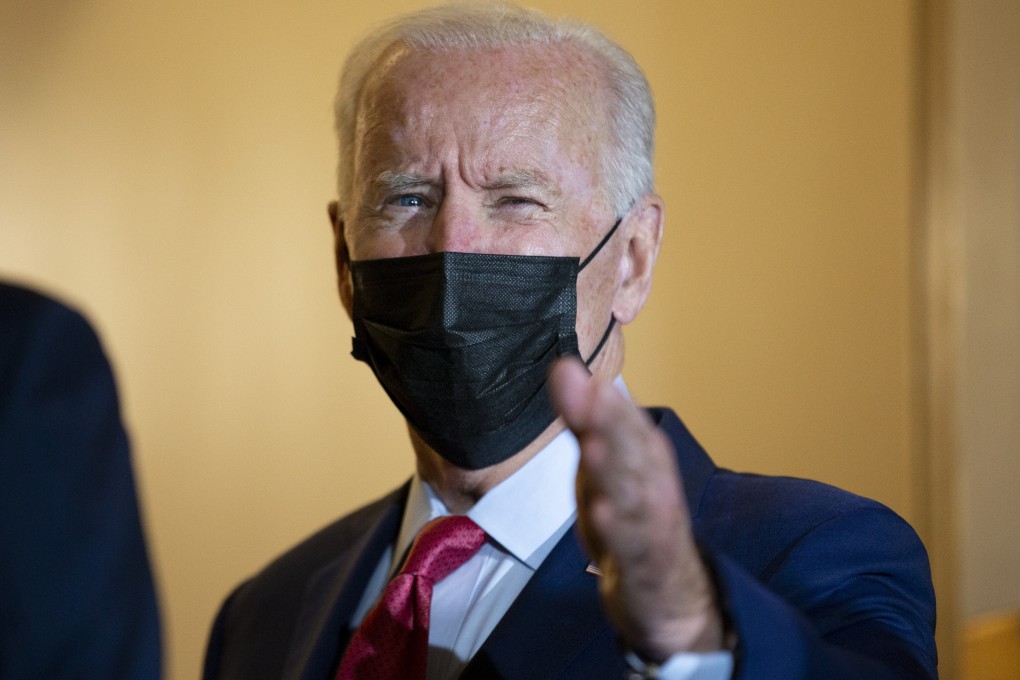US President Joe Biden gives brief remarks to members of the news media after attending a House Democratic Caucus meeting on Capitol Hill on Friday. Photo: EPA-EFE