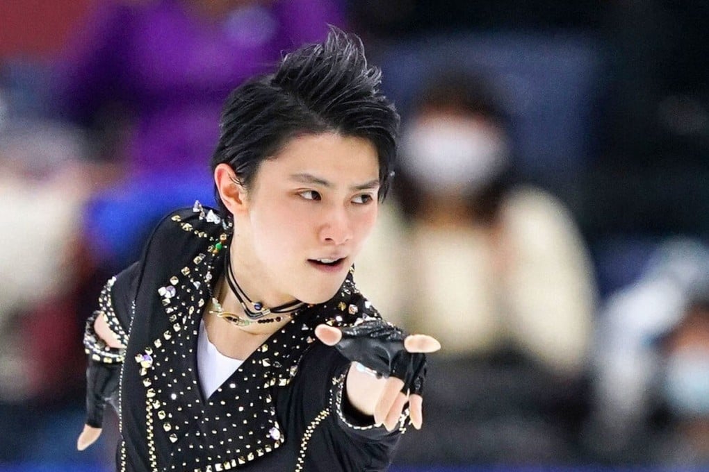 Japanese figure skater Yuzuru Hanyu performs in the men’s short programme at the national figure skating championships at the Big Hat arena in Nagano, central Japan, on December 25, 2020. Photo: Kyodo