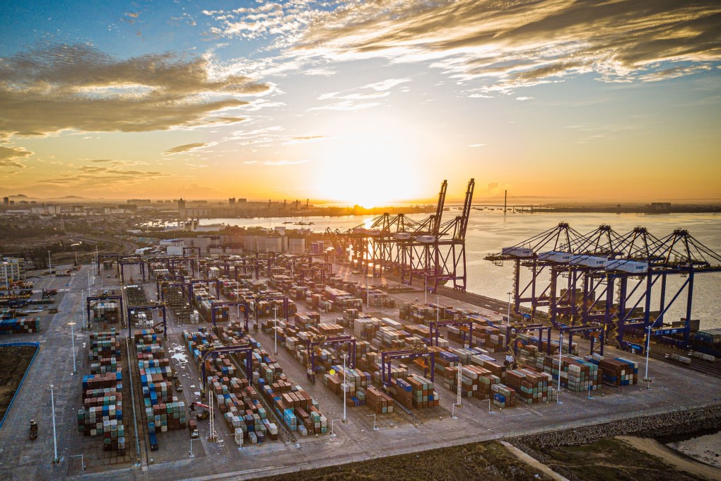 The Yangpu international container port is seen in south China’s Hainan province. Photo: Xinhua
