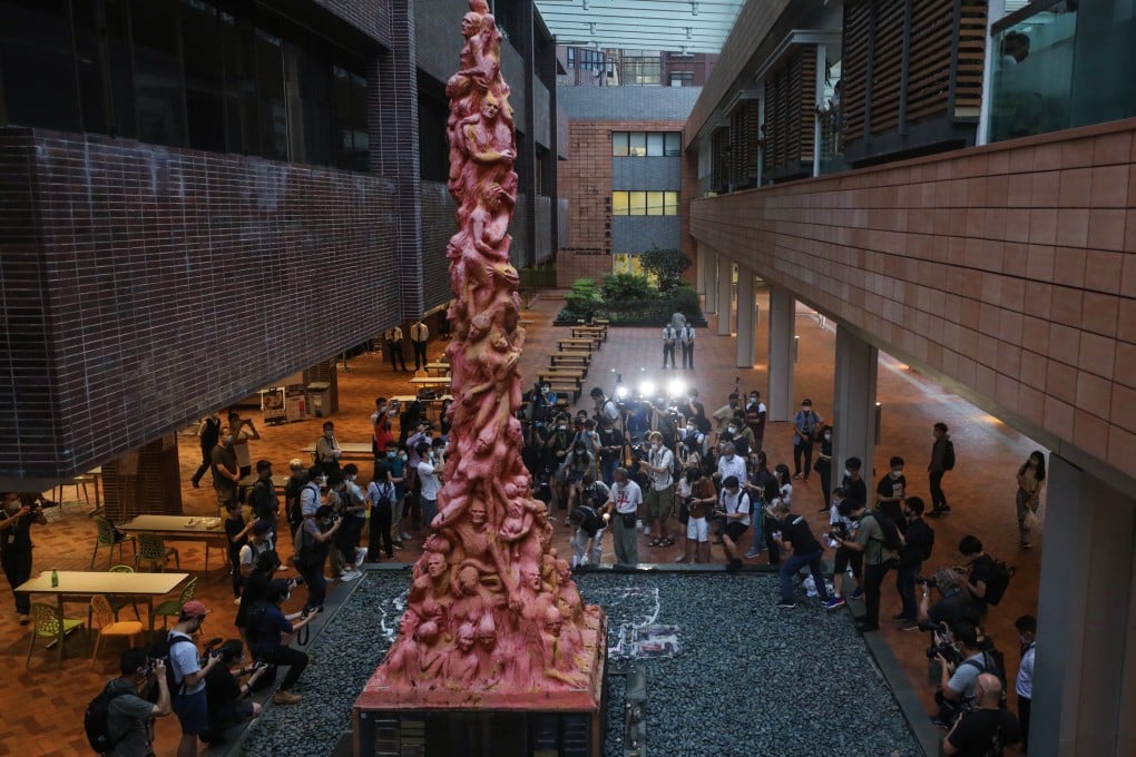 The Pillar of Shame has stood on the University of Hong Kong campus for 24 years. Photo: Xiaomei Chen