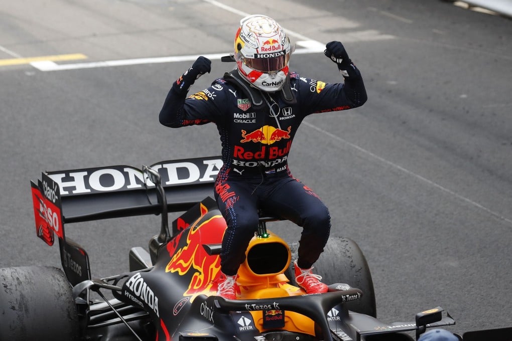 Red Bull's Dutch driver Max Verstappen celebrates after the Monaco Formula 1 Grand Prix at the Monaco street circuit in Monaco, on May 23, 2021. Photo: AFP