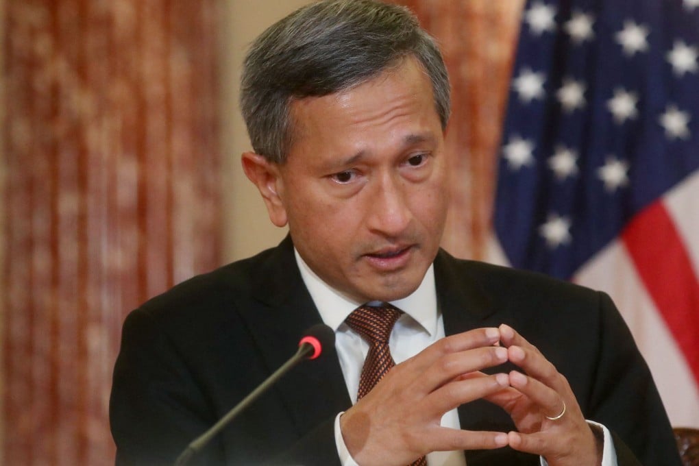 Singapore's Foreign Minister Vivian Balakrishnan is seen during a signing ceremony at the US State Department. He said the city state does not have ‘undue anxieties’ over the new Aukus alliance. Photo: AFP