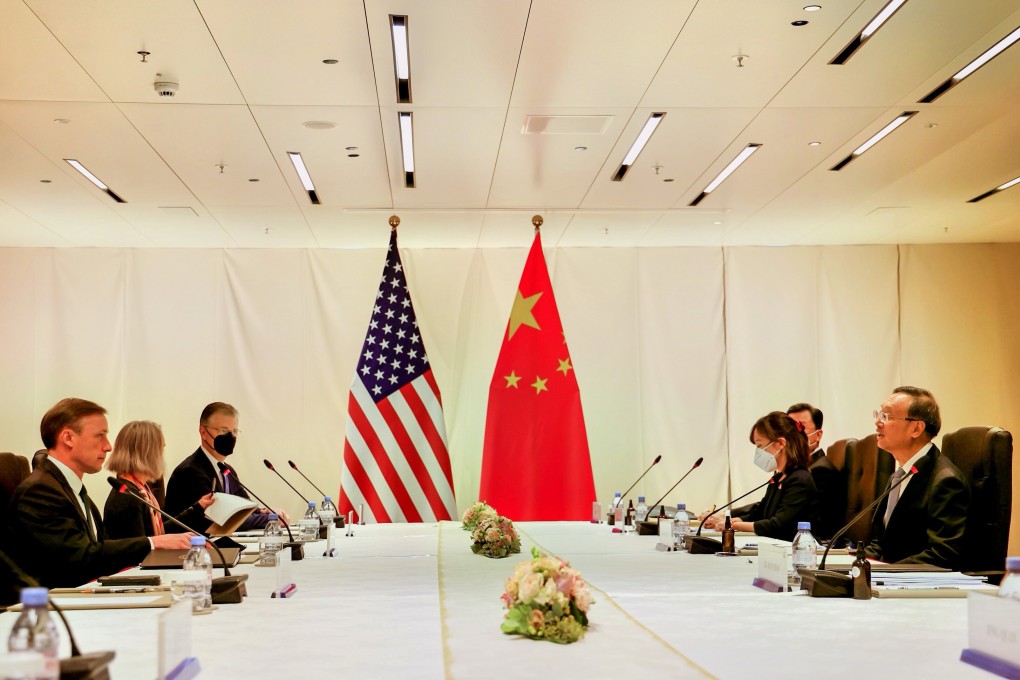 Chinese diplomat Yang Jiechi (far right) meets US National Security Adviser Jake Sullivan (far left) in Zurich on Wednesday. Photo: Xinhua