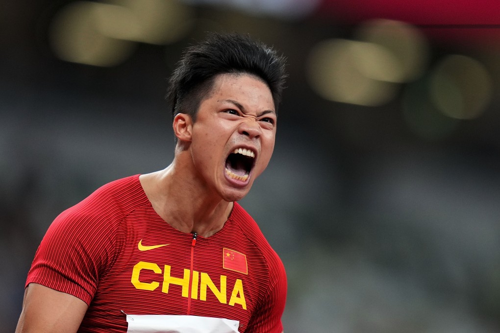 China’s Su Bingtian of China reacts after the men's 100m semi-final at the Tokyo 2020 Olympic Games. Photo: Xinhua