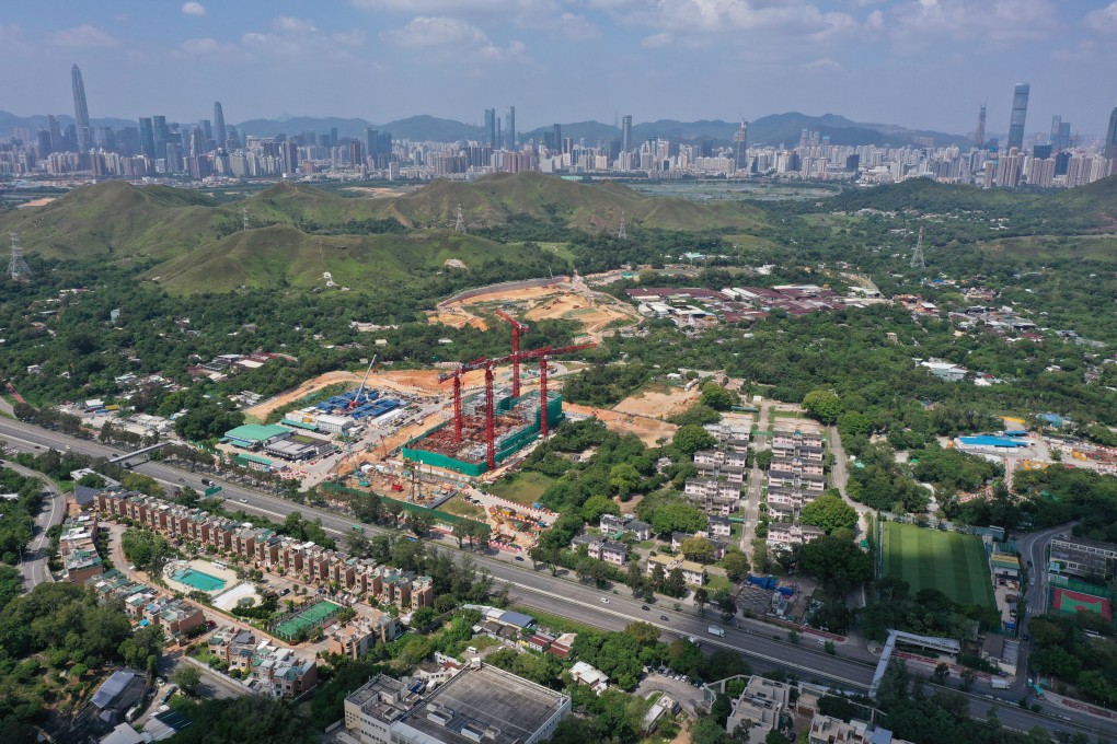Aerial view of Kwu Tung area at North New Territories. At the backdrop is Shenzhen City. Photo: Winson Wong