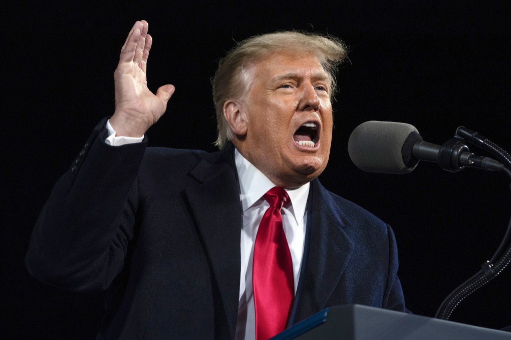 Then US President Donald Trump speaks at a campaign rally in Georgia in December 2020. Photo: AP