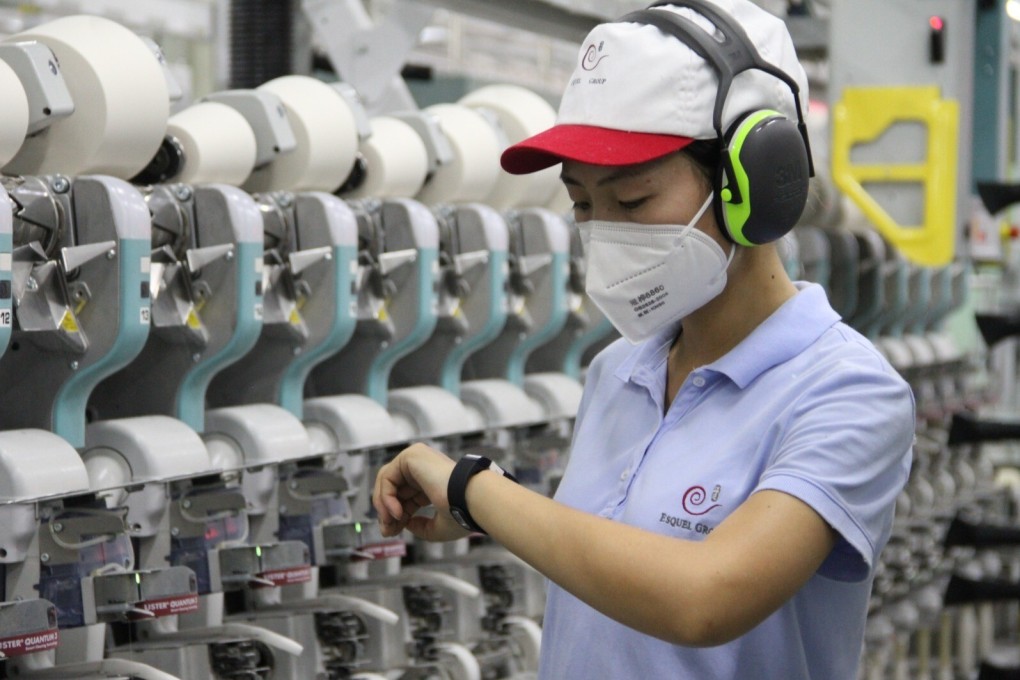 A worker at Esquel Group’s spinning mill in Changji county in the Xinjiang Uygur autonomous region. Photo: Handout