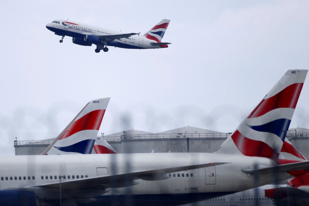 A British Airways plane takes off from Heathrow Airport in May. Photo: Reuters