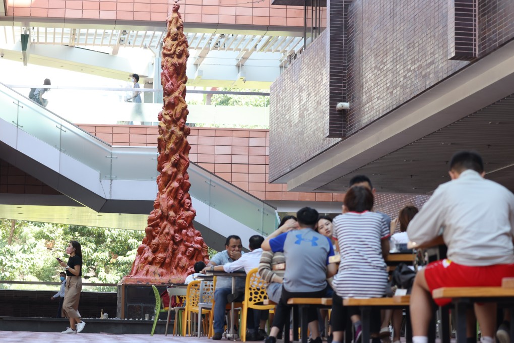 The Pillar of Shame has been displayed on the University of Hong Kong’s campus since 1997. Photo: Nora Tam
