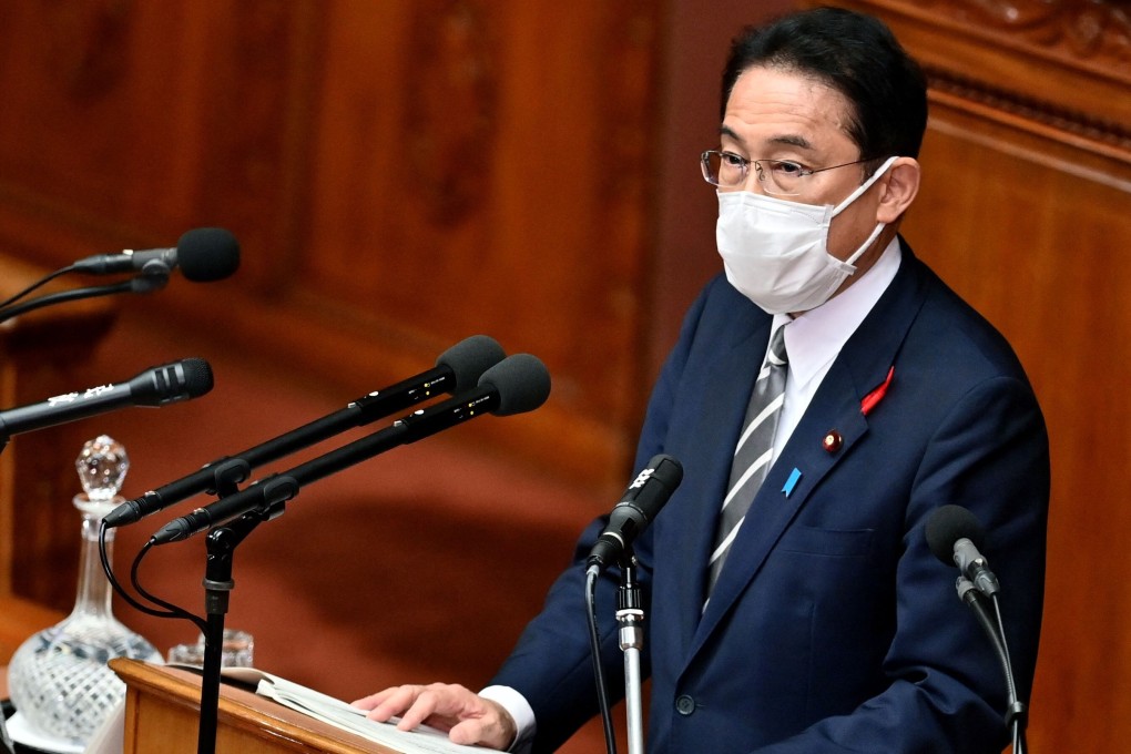 Japan's new Prime Minister Fumio Kishida delivers his first policy speech at the lower house of parliament in Tokyo. Photo: AFP