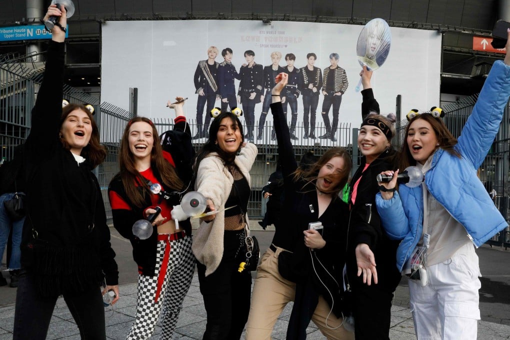 Fans arrive for a concert of the South Korean K-pop band BTS in Saint-Denis, France. File photo: AFP