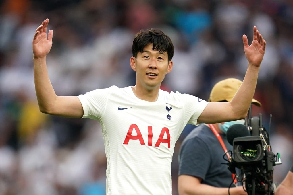 Tottenham Hotspur's Son Heung-min waves to fans after scoring the winner in the English Premier League against champion Manchester City at the Tottenham Hotspur Stadium in August. Photo: DPA
