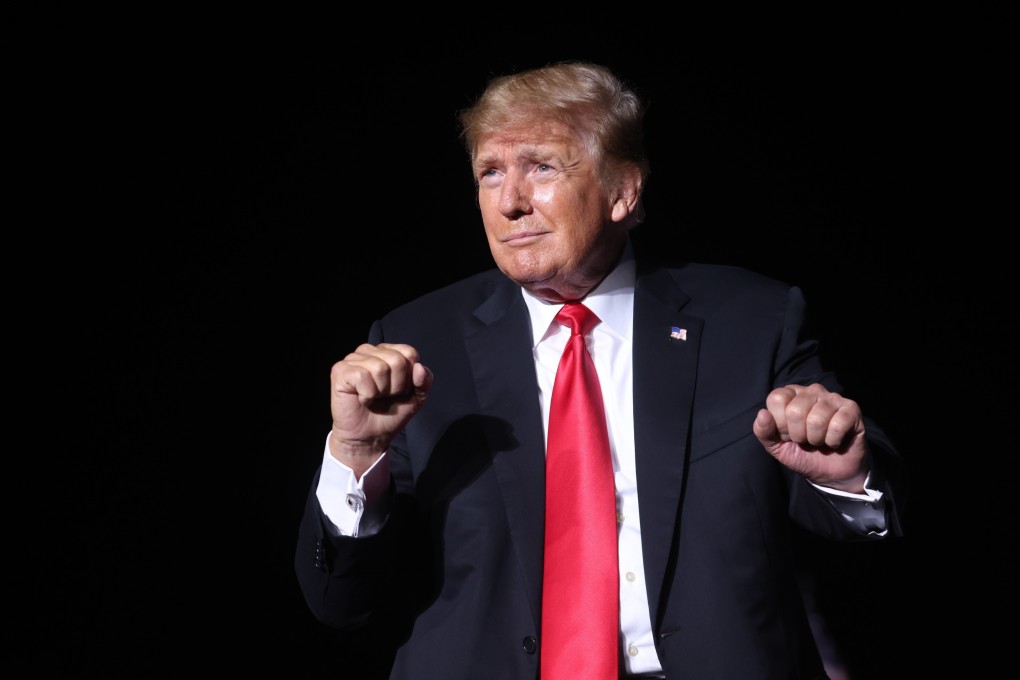 Former US President Donald Trump speaks to supporters during a rally in Des Moines, Iowa on Saturday. Photo: Getty Images /AFP