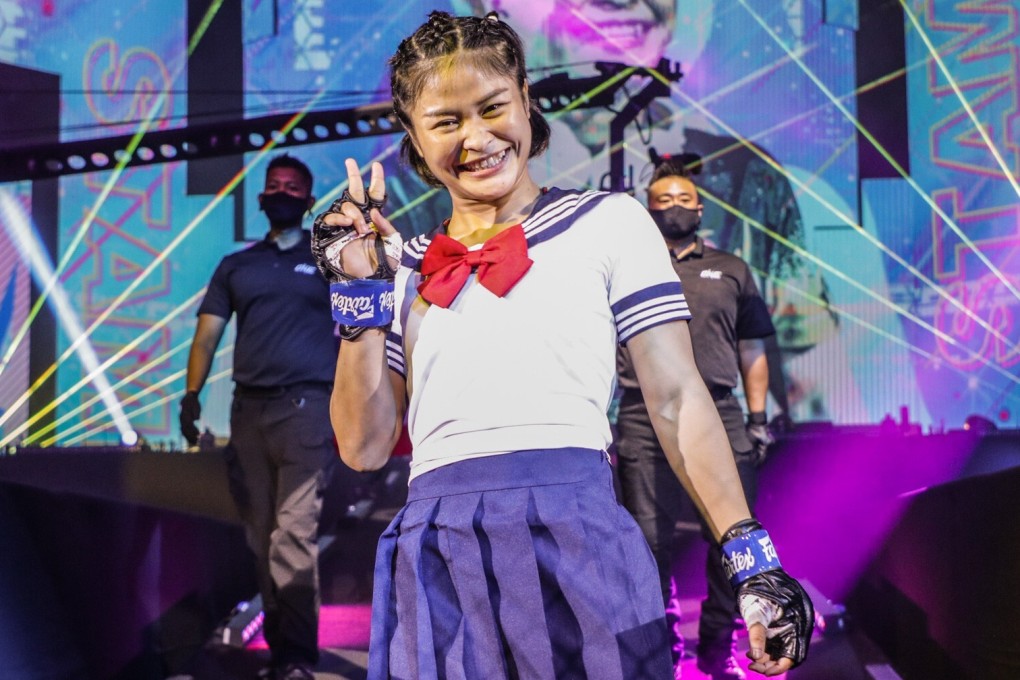 Stamp Fairtex heads to the cage for her ONE atomweight grand prix quarter-final. Photos: ONE Championship