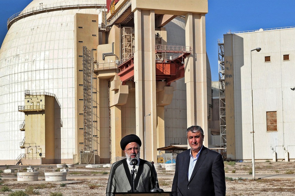 Iran's President Ebrahim Raisi and chief of the Atomic Energy Organisation of Iran Mohammad Eslami, visit Iran’s Bushehr Nuclear Power Plant. Photo: AFP
