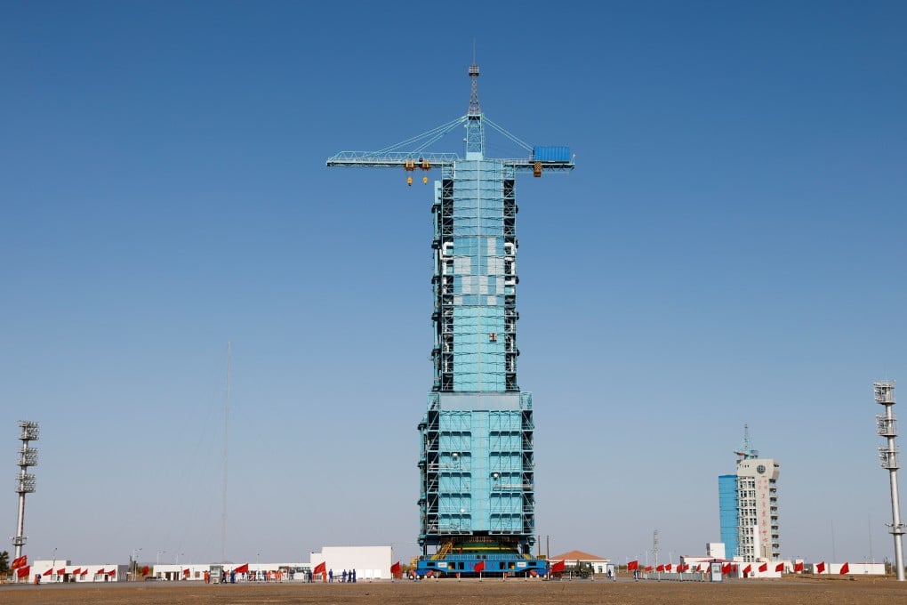 Shenzhou 13 on the launch pad in Jiuquan. Photo: Reuters