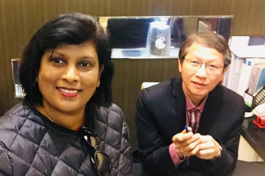 Sujeewa (left) with Dr Raymond Yuen in Hong Kong in 2019. Photo: Kariyakaranage Sujeewa Manu Thilankani