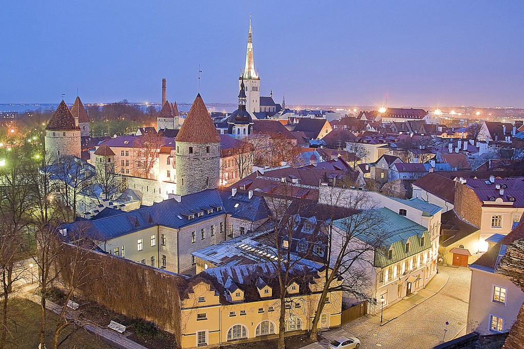 The Estonian capital of Tallinn at night, viewed from castle hill. Photo: Handout