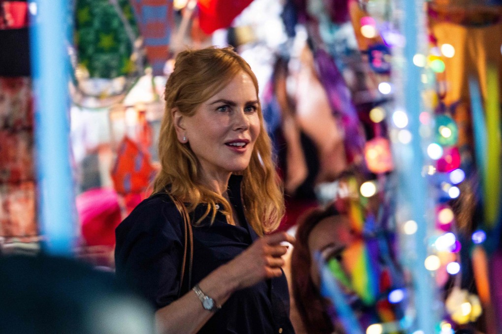 Actress Nicole Kidman films a scene in a Hong Kong market in August. Photo: AFP