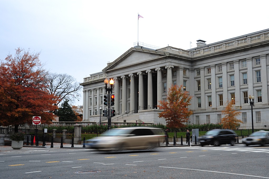 This November 15, 2011 photo shows the US Treasury Building in Washington DC. Photo: AFP