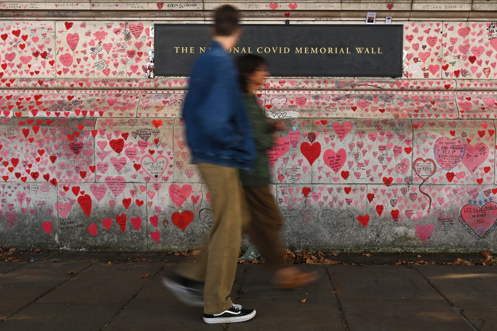 The Covid-19 Memorial Wall in London, Britain. Photo: EPA