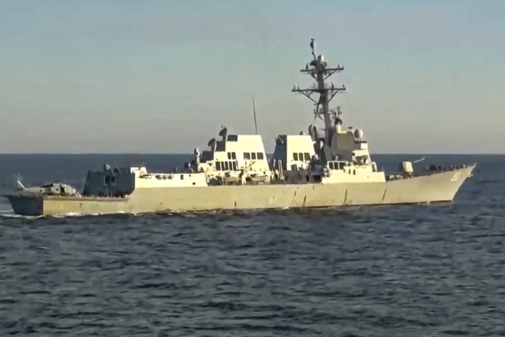 The US destroyer USS Chafee is seen form Russian navy’s Admiral Tributs destroyer near Russian territorial waters in the Sea of Japan on Friday. Photo: Russian Defence Ministry Press Service via AP