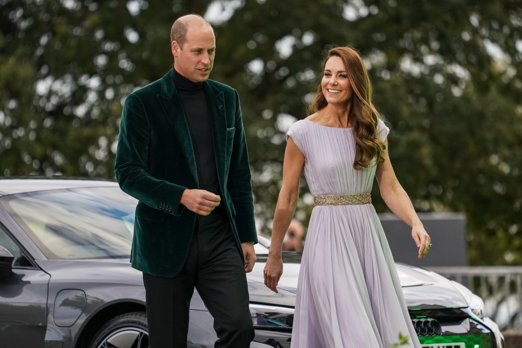 Prince William and Kate, Duchess of Cambridge arrive for the first Earthshot Prize awards ceremony at Alexandra Palace in London on Sunday. Photo: DPA