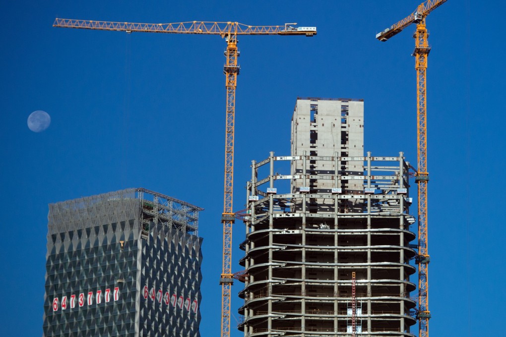 A scene from a Beijing construction project. Chinese developers may struggle to keep up with current pace of construction and completion amid a credit squeeze. Photo: Handout