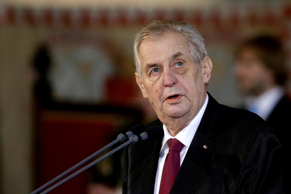 Czech President Milos Zeman attends his inauguration ceremony at Prague Castle in March 2018, after being re-elected. Photo: Reuters