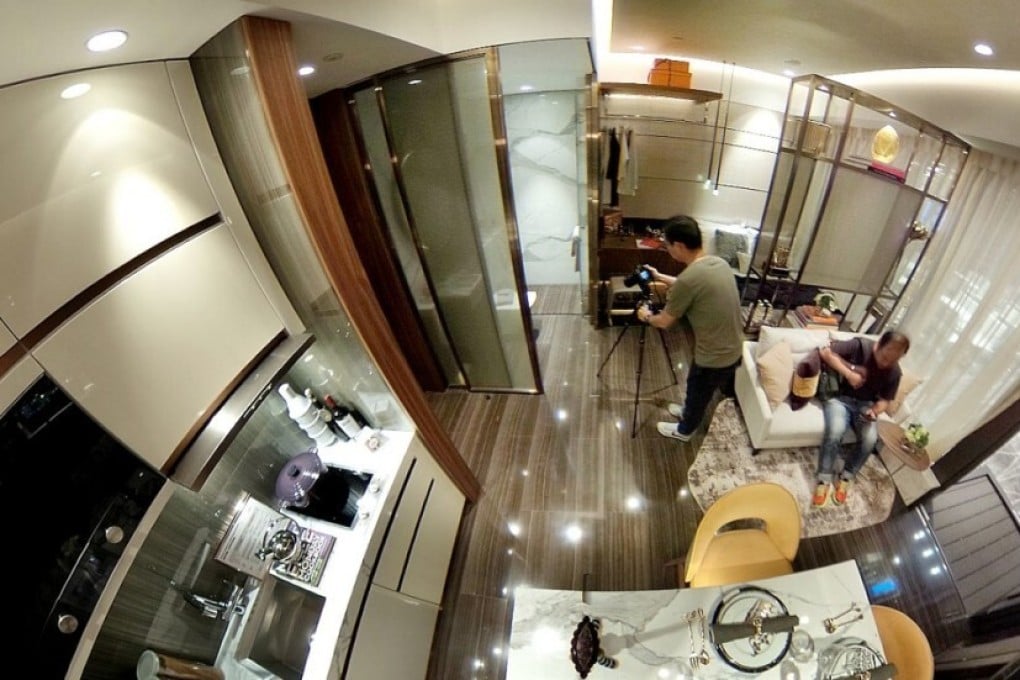 Interior of a micro-apartment measuring less than 200 square feet in Hong Kong. Photo: SCMP