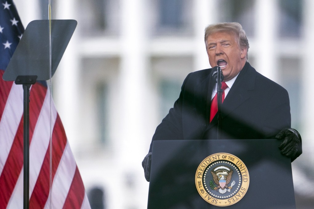 Then US President Donald Trump speaks during a rally in Washington on January 6. Photo: AP