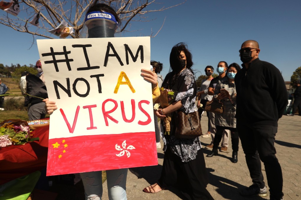 A rally against anti-Asian violence in Los Angeles in February. File photo: TNS
