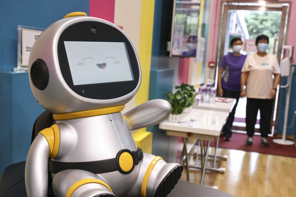 Tung Zai, the robot receptionist at the Fong Shiu Yee Neighbourhood Elderly Centre in Sau Mau Ping Estate. Photo: K. Y. Cheng