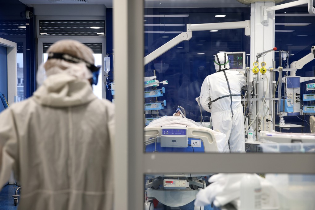 Medical staff tend to a coronavirus patient in the intensive care unit of Pirogov hospital in Sofia, Bulgaria. Photo: Reuters