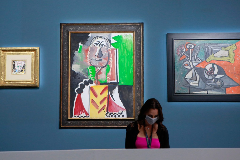 Some of Pablo Picasso’s works are shown before the start of a Sotheby’s auction on October 23, 2021. Photo: AFP