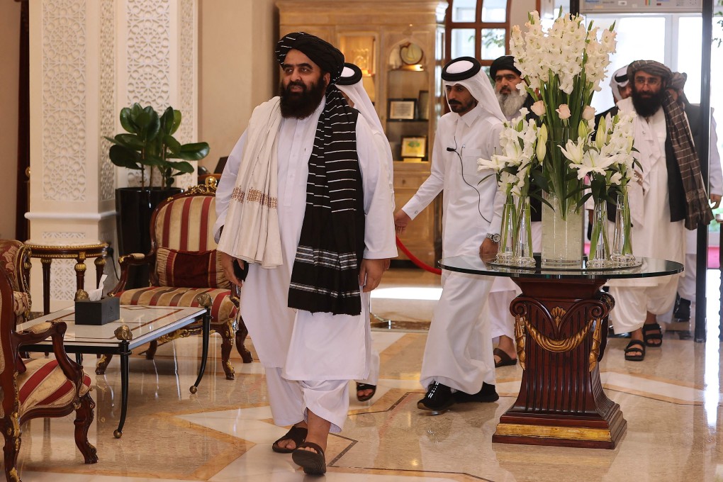 Mullah Abdul Ghani Baradar, the head of a Taliban delegation, arrives for talks with foreign diplomats in Qatar’s capital Doha on October 12. Photo: AFP