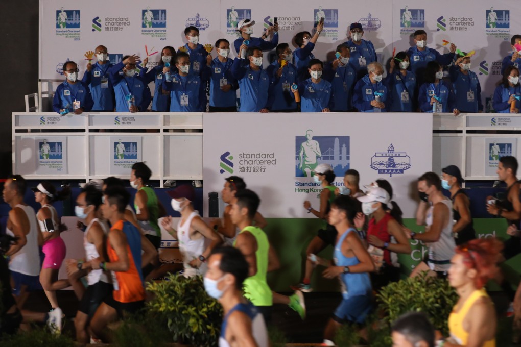 Runners at the start of the Hong Kong Marathon in Nathan Road in Tsim Sha Tsui. Photo: Winson Wong