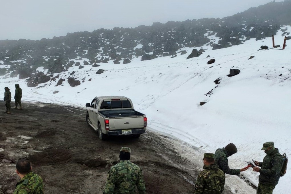 Military personnel prepare to start a rescue operation following an avalanche at the Chimborazo volcano in Ecuador on Sunday. Photo: AFP