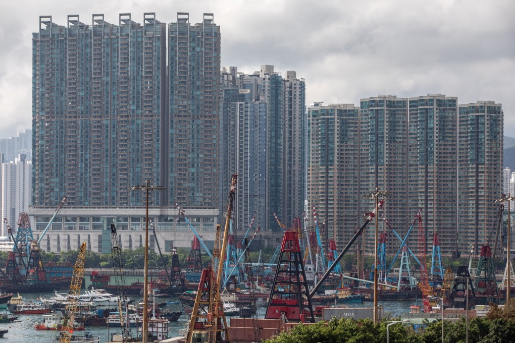 One SilverSea (left) and Island Harbourview residential complexes in Hong Kong. Lived-in home price prices are trending lower in the city. Photo: Bloomberg