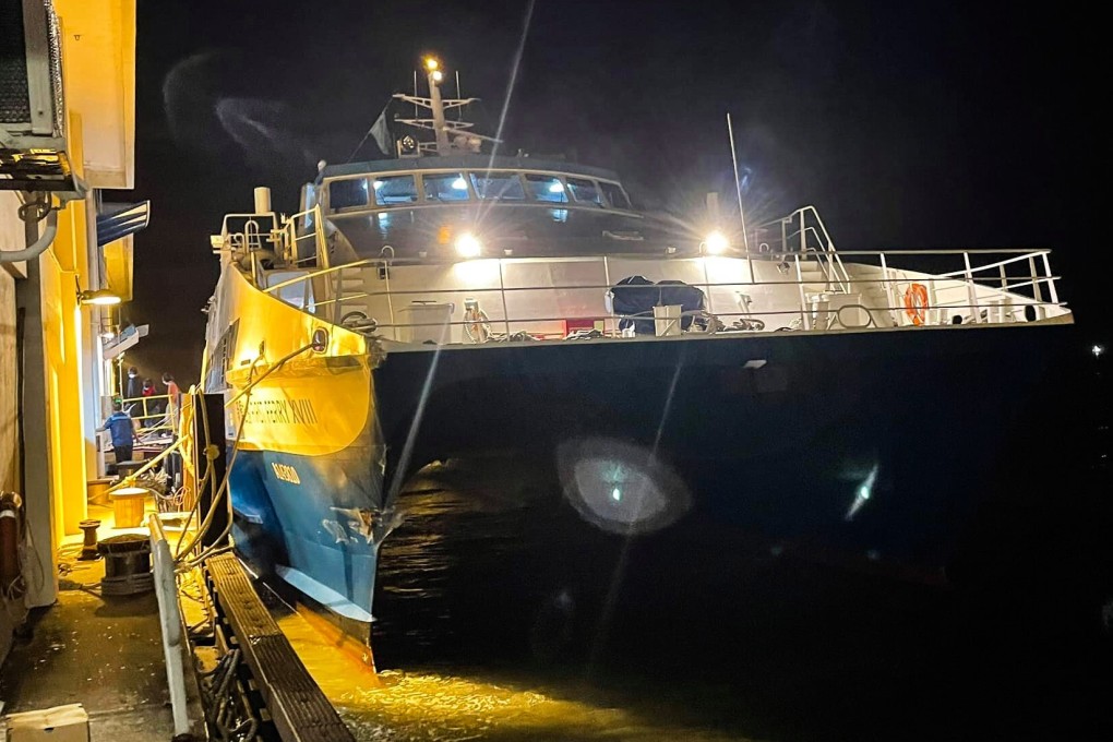 The ferry’s right side was slightly damaged in the incident. Photo: Facebook