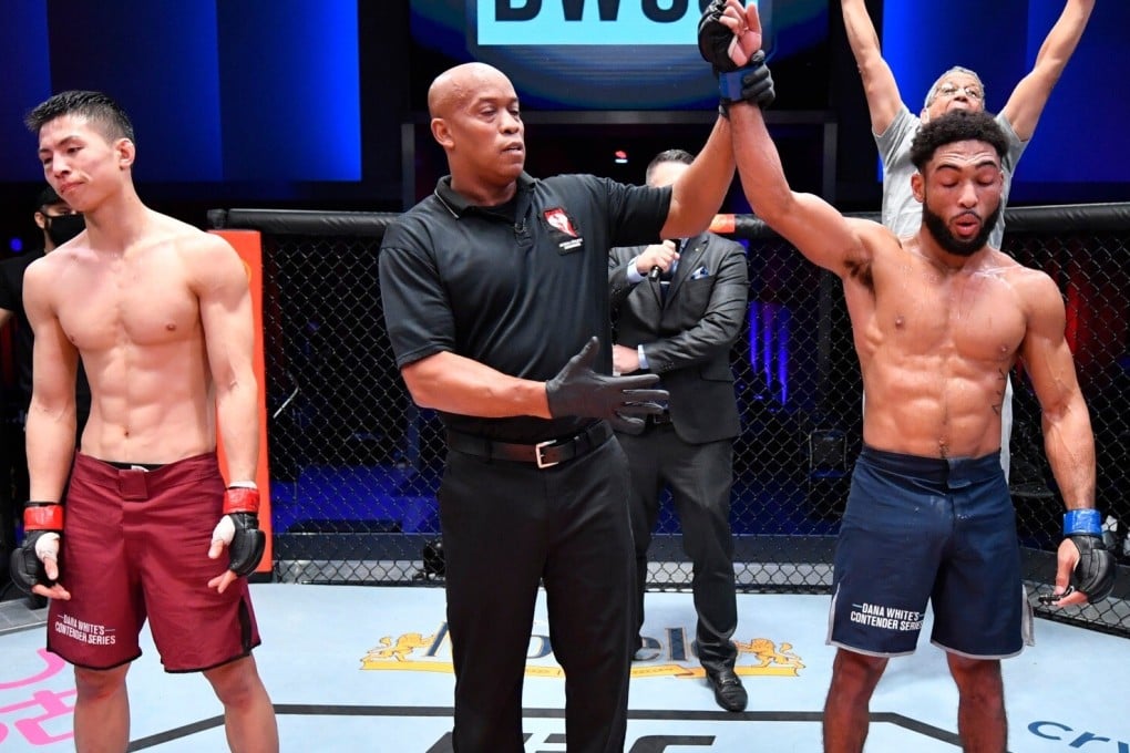 Olivier Murad is awarded a split decision against Xie Bin on Dana White's Contender Series. Photos: Jeff Bottari/ Zuffa LLC