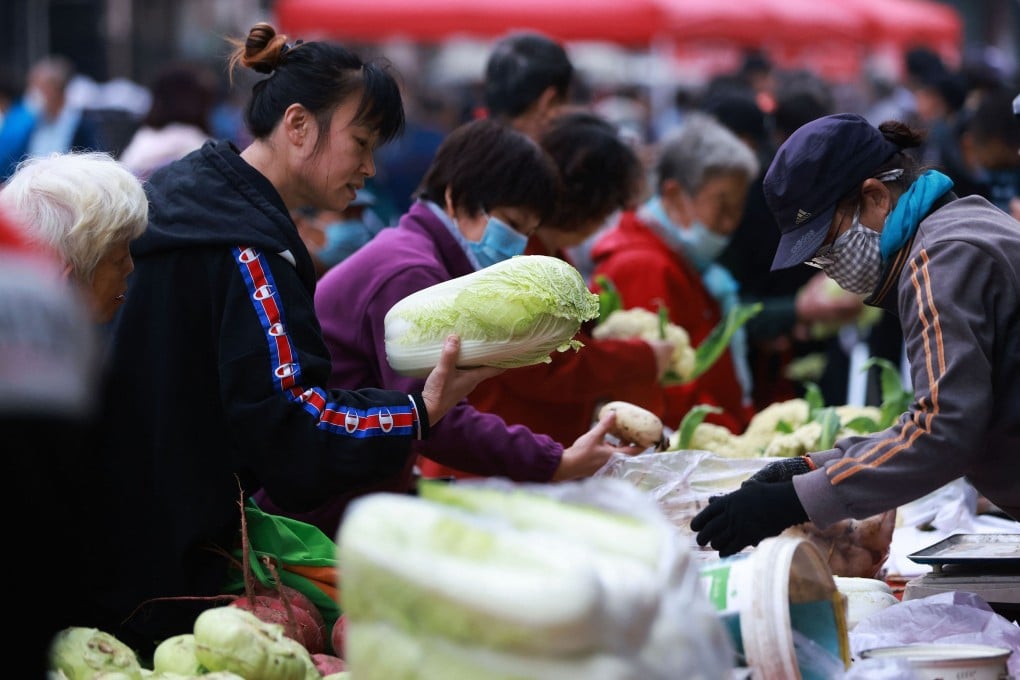 Consumer-price growth in China slowed to 0.7 per cent in October. Photo: AFP
