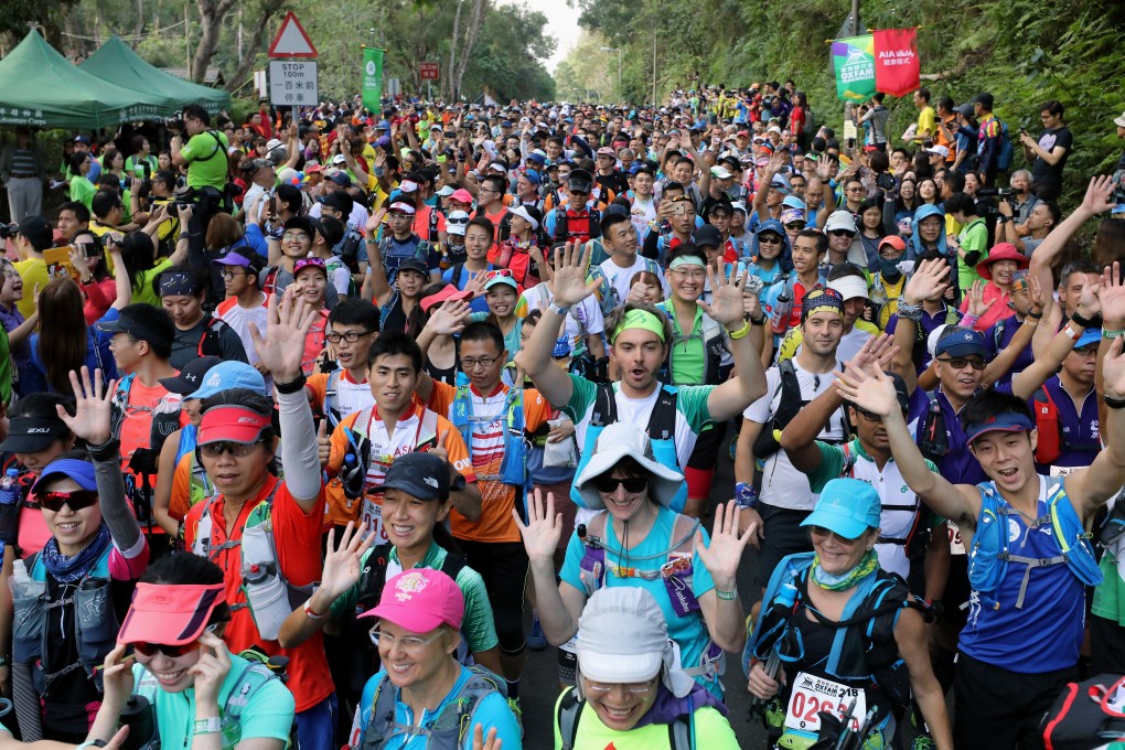 Competitors at the starting point of the 2018 Oxfam Trailwalker in Sai Kung. Photo: Dickson Lee